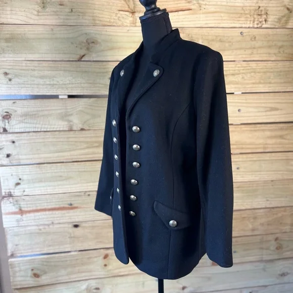 Vintage 90s military style peacoat women’s medium - Picture 2 of 5
